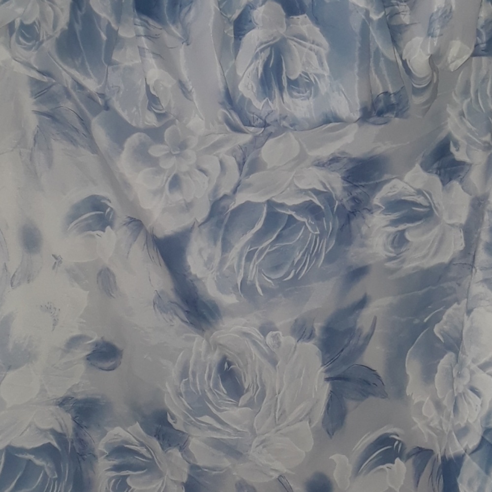 Blue and white floral shower curtain